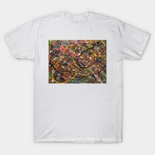 Lines of madness acrylic abstract artwork T-Shirt